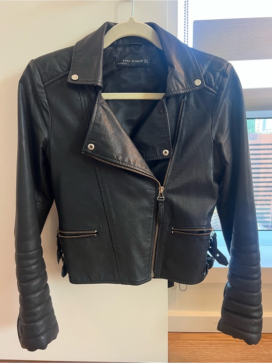 Zara Jackets & Blazers - Zara Black Genuine Leather Motorcycle Jacket - Small